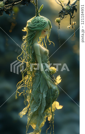 Nareephol or Makaliporn fruit of a maiden is shaped like a beautiful young woman, a mythical tree bearing fruits in the shape of a girl in the legendary Himavanta forest 121184951