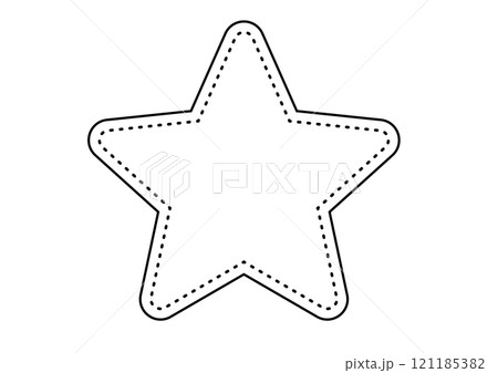 縫い目のような点線の入ったフレーム　星　 121185382