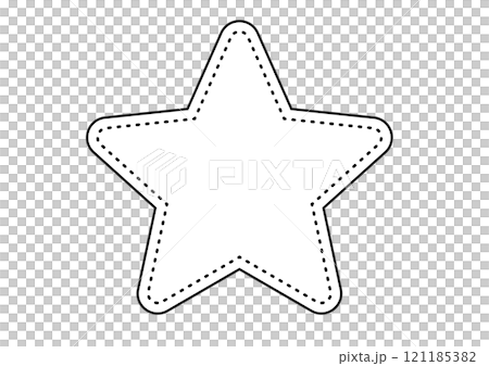 縫い目のような点線の入ったフレーム　星　 121185382