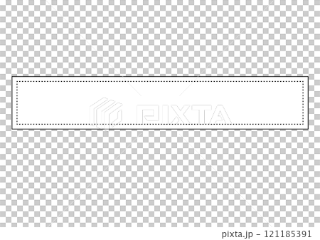 Frame with dotted lines like stitching, long and narrow rectangle, with main lines Frame with dotted lines like stitching, long and narrow rectangle, with main lines 121185391