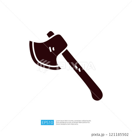 A stylized illustration of an axe, showcasing its sharp blade and wooden handle, often used in woodworking or outdoor activities. A stylized illustration of an axe, showcasing its sharp blade and wooden handle, often used in woodworking or outdoor activities. 121185502