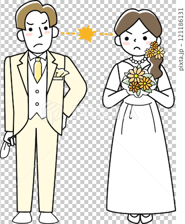 新娘和新郎關係不睦 121186131