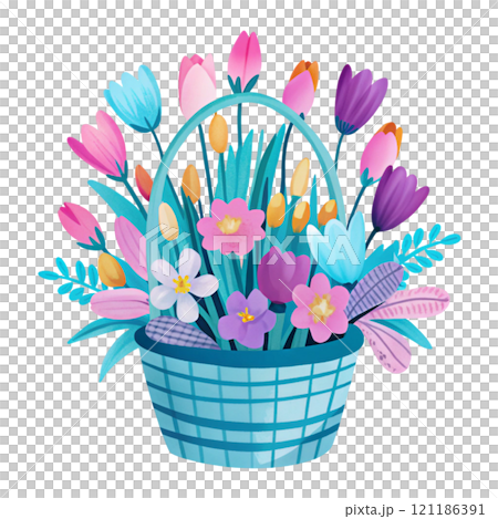 Beautiful flowers Basket Beautiful flowers Basket 121186391