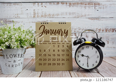 January 2025 annual monthly desk calendar for planning and management 121186747