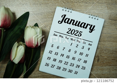 January 2025 annual monthly desk calendar for planning and management 121186752