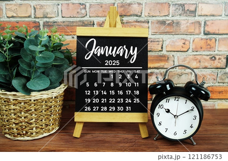 January 2025 annual monthly desk calendar for planning and management 121186753