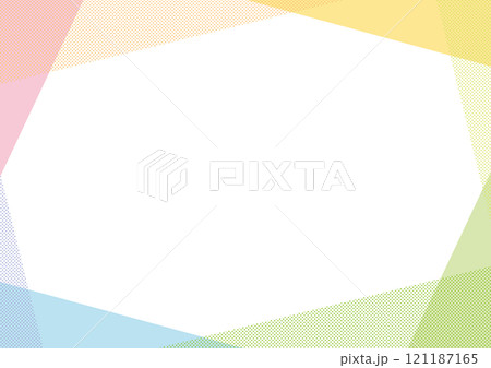 幾何学　フレーム シンプル　ドット　カラフル	 121187165