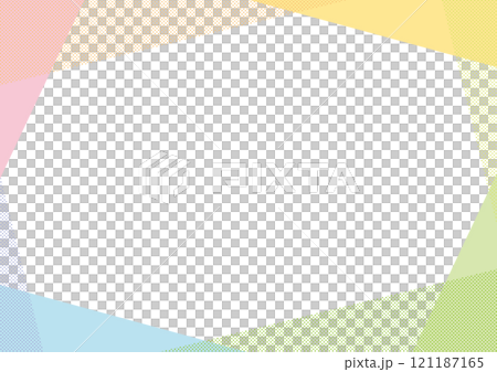 幾何学　フレーム シンプル　ドット　カラフル	 121187165