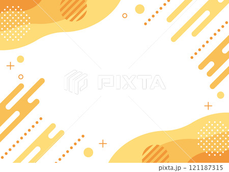 抽象的　フレーム 液体　水玉　キラキラ　オレンジ	 121187315