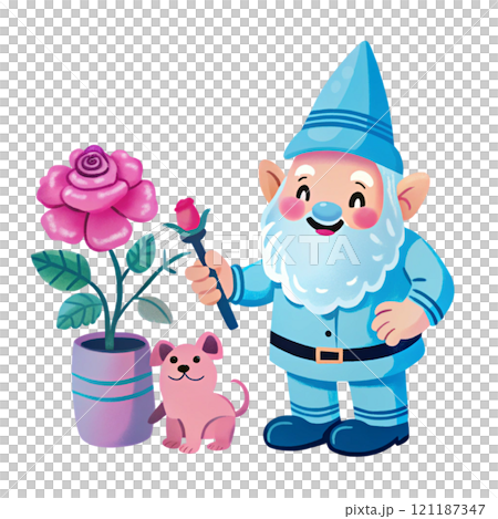Cute Gnome Puppy pretty flowers Cute Gnome Puppy pretty flowers 121187347