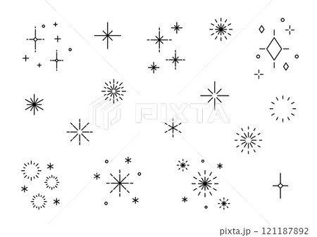 キラキラ　シンプル　線　セット　黒	 121187892