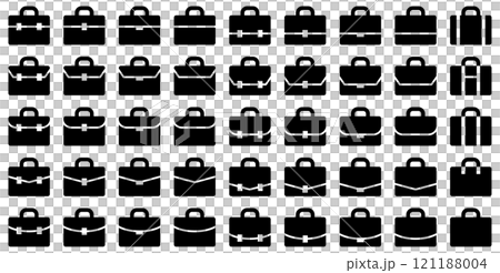 Vector illustration set of various shapes briefcase, attaché case icons 121188004