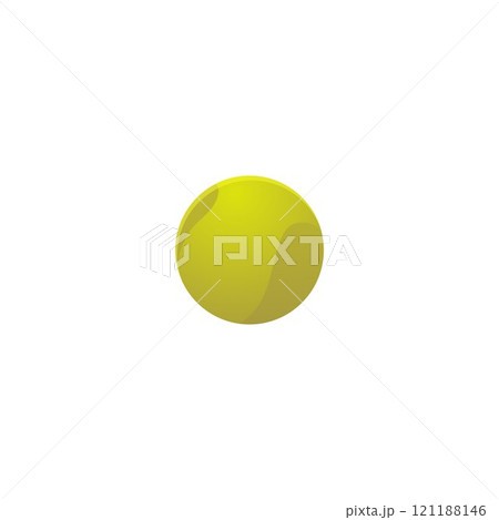 A vector icon of a bright yellow tennis ball isolated on a white background A vector icon of a bright yellow tennis ball isolated on a white background 121188146