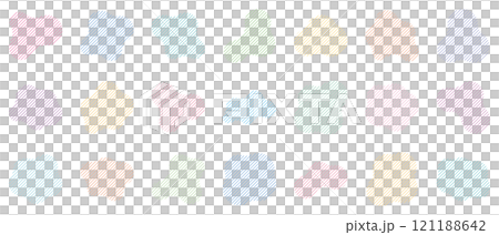 Abstract frame shape metaball colorful stripes set 121188642