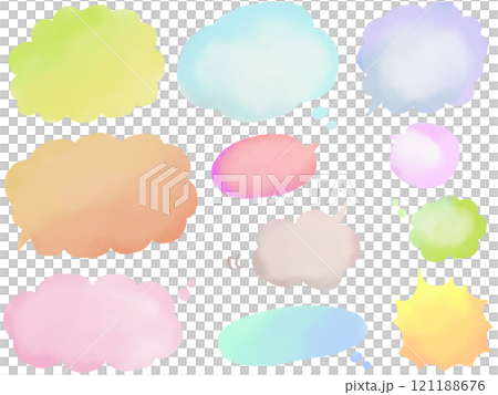 語音氣泡:一組淺藍色手繪語音氣泡 語音氣泡:一組淺藍色手繪語音氣泡 121188676