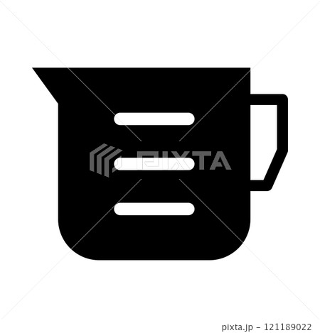 シンプルな計量カップのシルエットアイコン 121189022
