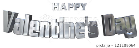 3DCG文字「Happy Valentine's Day/ハッピーバレンタインデー」 121189064