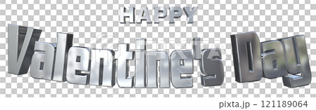 3DCG文字「Happy Valentine's Day/ハッピーバレンタインデー」 121189064