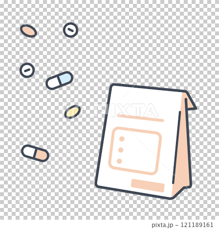 薬と薬袋のイラスト素材 121189161
