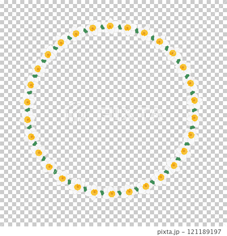 Japanese daffodil circular decorative frame illustration Japanese daffodil circular decorative frame illustration 121189197