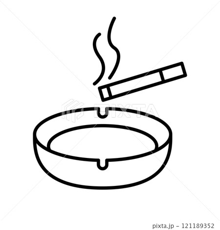 タバコと灰皿のアイコン シンプル 121189352