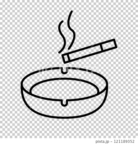 タバコと灰皿のアイコン シンプル 121189352