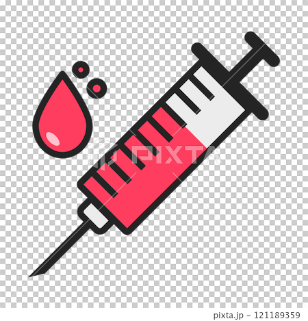 Blood test and blood donation injection icon Blood test and blood donation injection icon 121189359