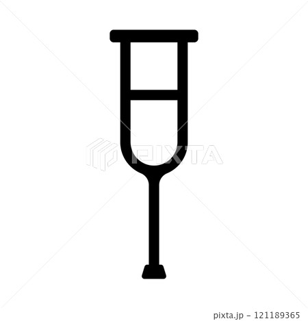 松葉杖のシルエットアイコン 121189365