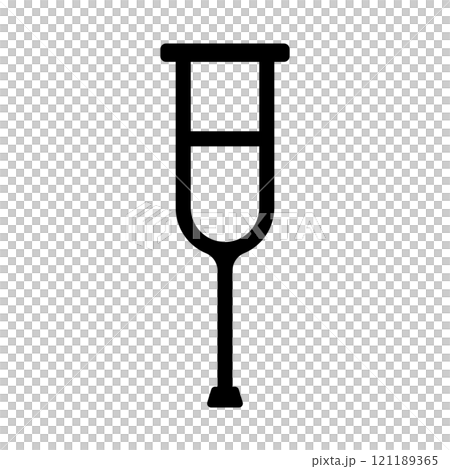 松葉杖のシルエットアイコン 121189365