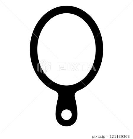コンパクトな手鏡のシルエット コンパクトな手鏡のシルエット 121189368