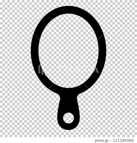 コンパクトな手鏡のシルエット コンパクトな手鏡のシルエット 121189368