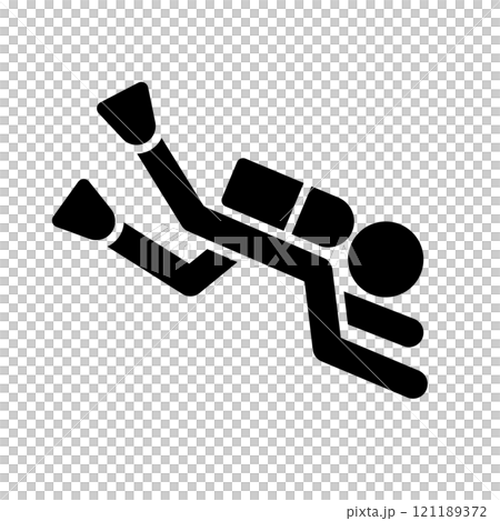Scuba diving silhouette 121189372