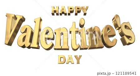3DCG文字「Happy Valentine's Day/ハッピーバレンタインデー」ゴールド,金 3DCG文字「Happy Valentine's Day/ハッピーバレンタインデー」ゴールド,金 121189541