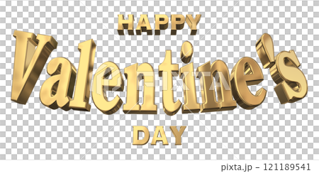 3DCG文字「Happy Valentine's Day/ハッピーバレンタインデー」ゴールド,金 3DCG文字「Happy Valentine's Day/ハッピーバレンタインデー」ゴールド,金 121189541