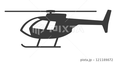 Helicopter icon shape symbol silhouette. Aircraft chopper logo sign. Vector illustration image. Isolated on white background. Helicopter icon shape symbol silhouette. Aircraft chopper logo sign. Vector illustration image. Isolated on white background. 121189872