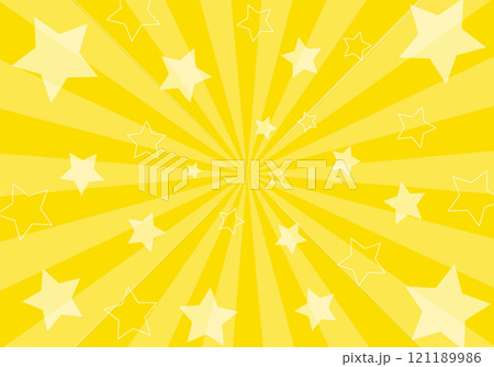 背景素材　ポップな放射線状の星柄背景 121189986