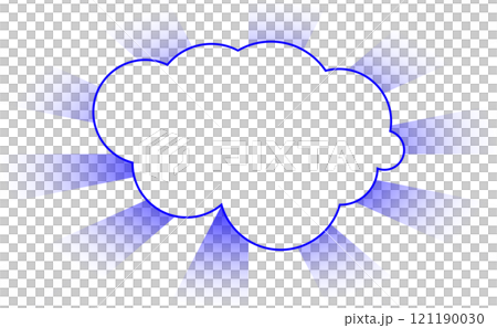 集中線と漫画の吹き出しの背景素材 121190030