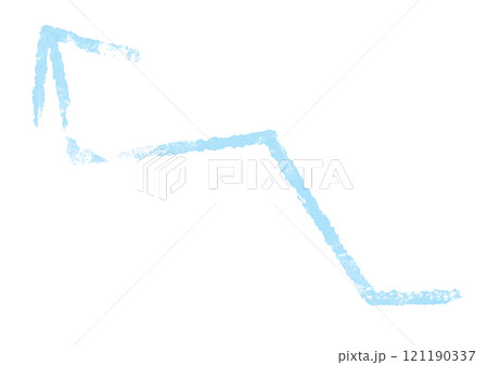 水色の手描きジグザグ矢印 121190337