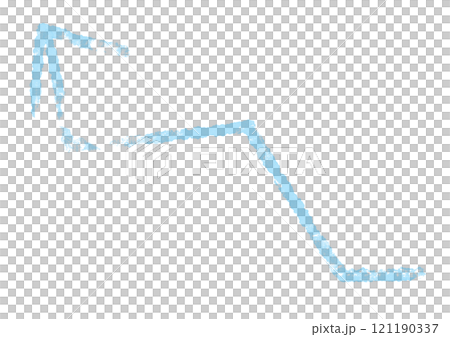 Light blue hand drawn zigzag arrow 121190337