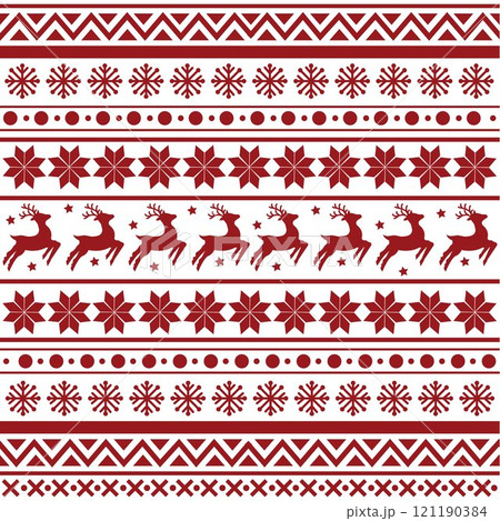 Seamless Scandinavian pattern for Christmas and New Year for winter hat, ugly sweater, jumper, paper or other designs. 121190384