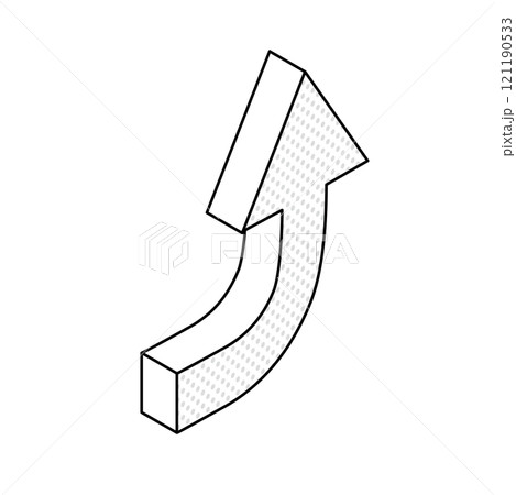 アイソメトリック_シンプルで使いやすい立体的な矢印 121190533