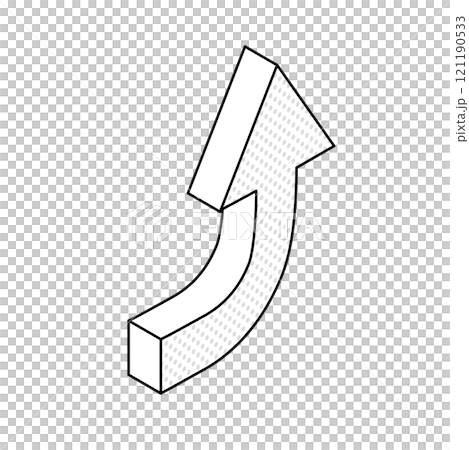 アイソメトリック_シンプルで使いやすい立体的な矢印 121190533