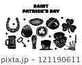 Saint Patrick's Day party flyer, Traditional Irish holiday. Set of vector illustrations.	 121190611