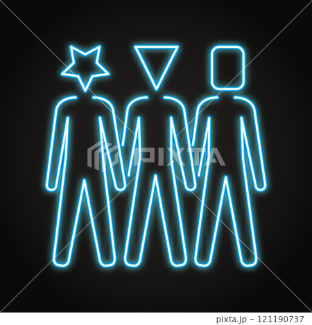 Diversity and inclusion neon icon 121190737
