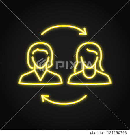 Exchange between two people neon icon 121190738