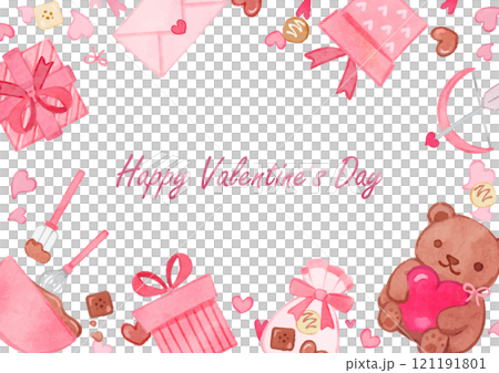 Cute Valentine's Day hand-drawn frame 121191801