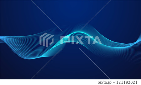 Geometric curved lines in gradient blue tones forming dynamic futuristic abstract flow patterns 121192021