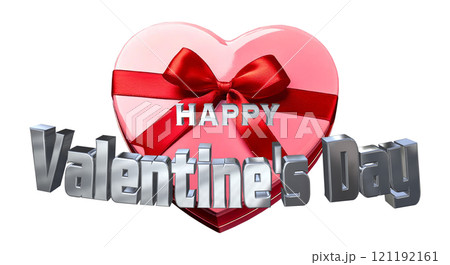 3DCG文字「Happy Valentine's Day/ハッピーバレンタインデー」シルバー,銀 3DCG文字「Happy Valentine's Day/ハッピーバレンタインデー」シルバー,銀 121192161