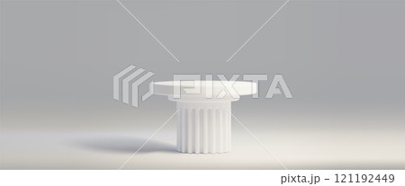 White marble classical column podium 121192449