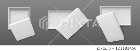 Empty white carton box mockups set 121192450